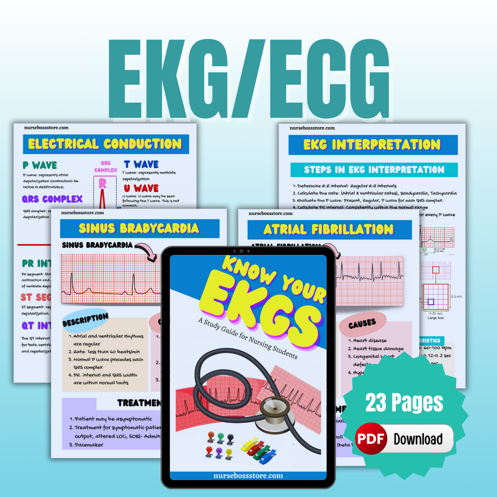 EKG Study Guide (Digital-PDF) – nursebossstore