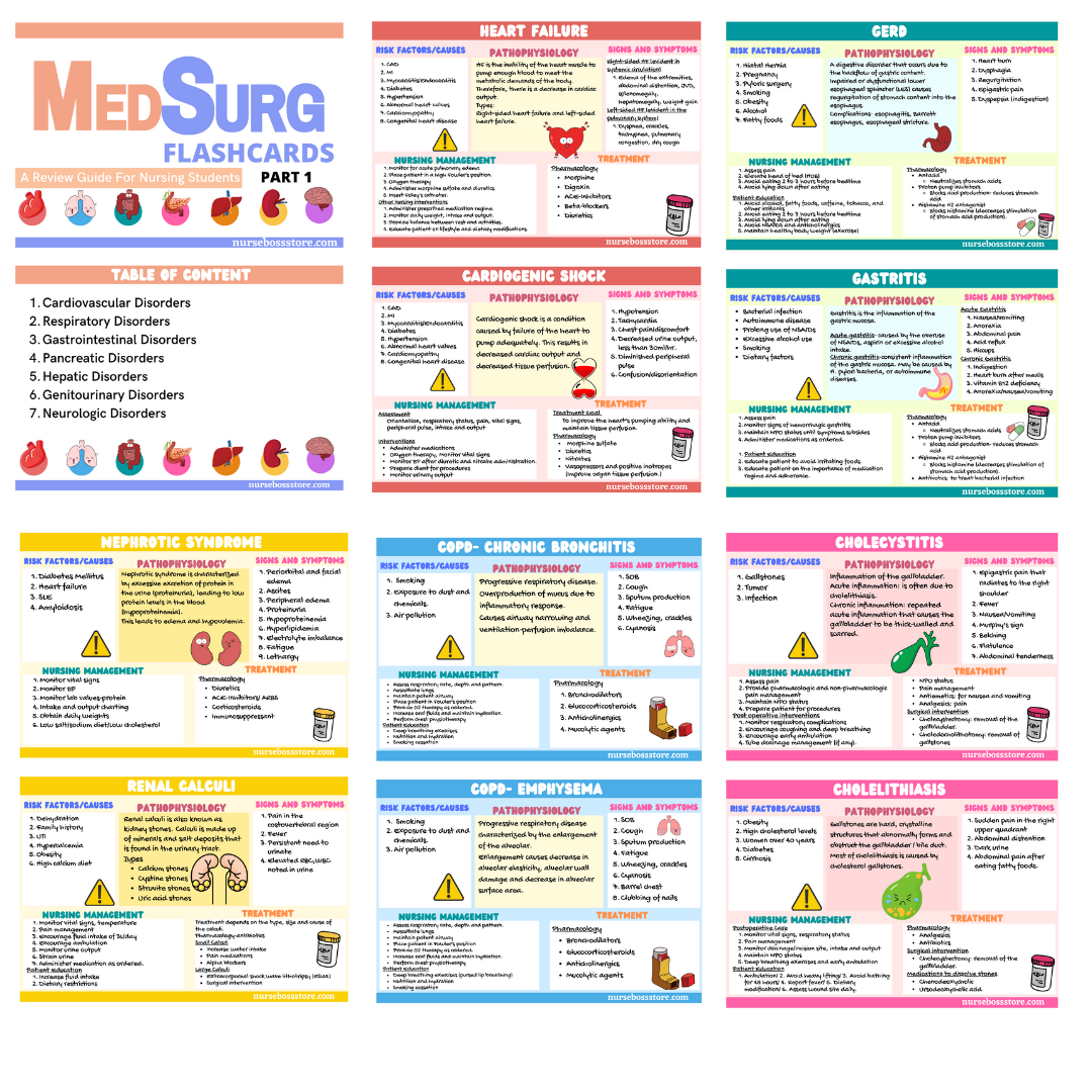 MedSurg Flashcards Part 1 (Digital-PDF)-Filled in – nursebossstore